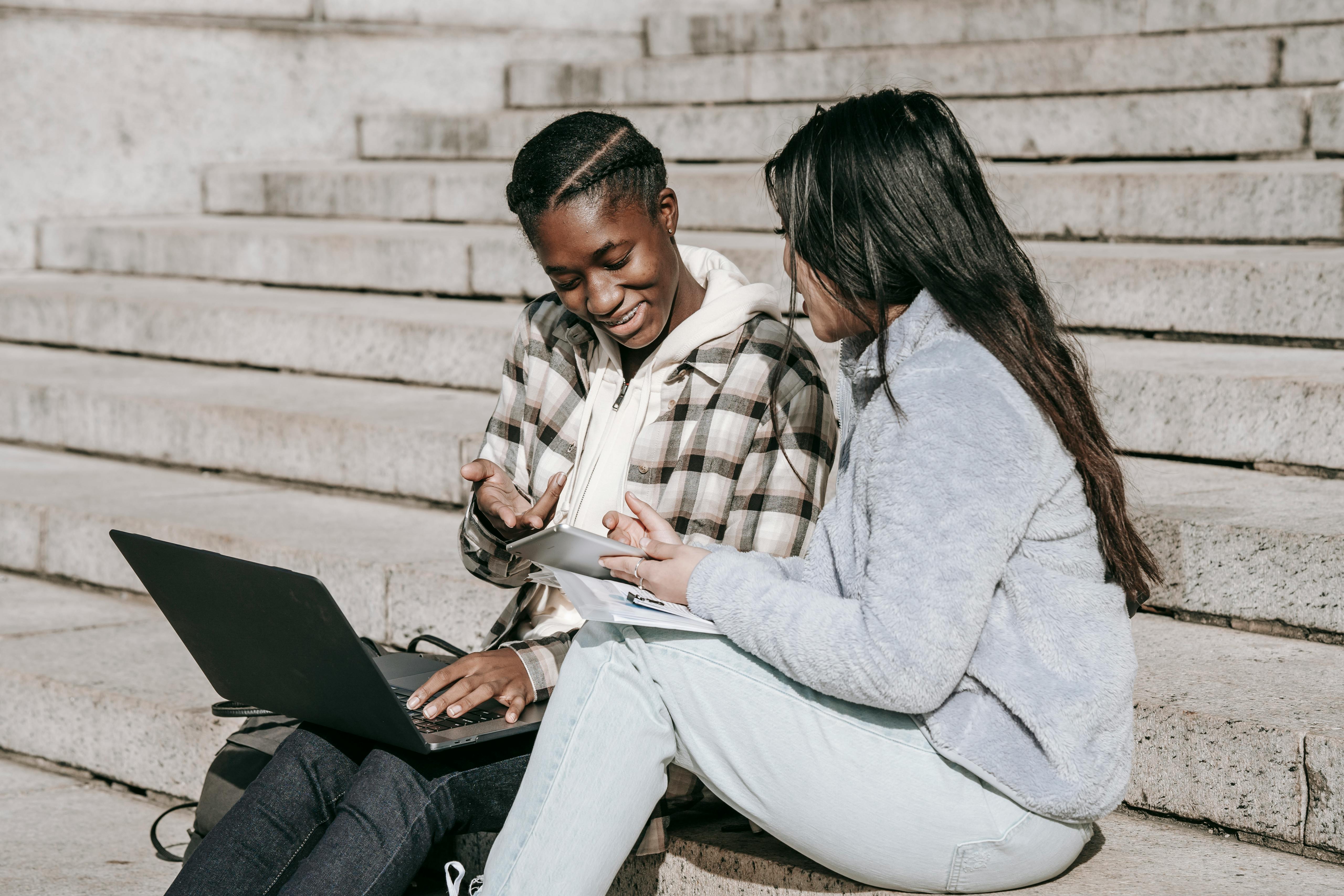 Young professional standing confidently in a city business district